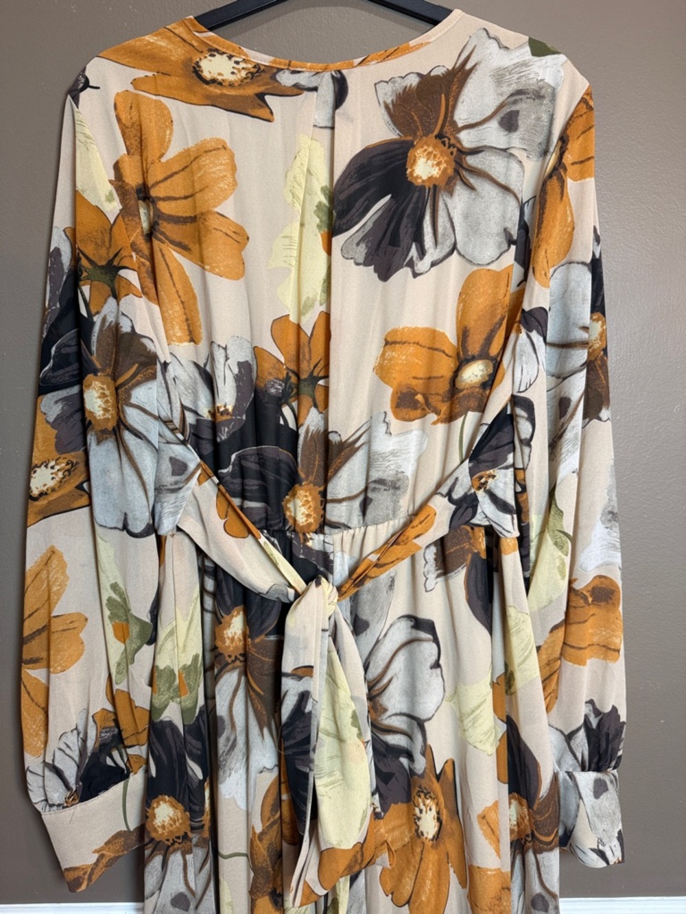 Baltic Born Floral Maxi Wrap Dress XL Boho Long Sleeve Gown NWT Flawed - Picture 6 of 11